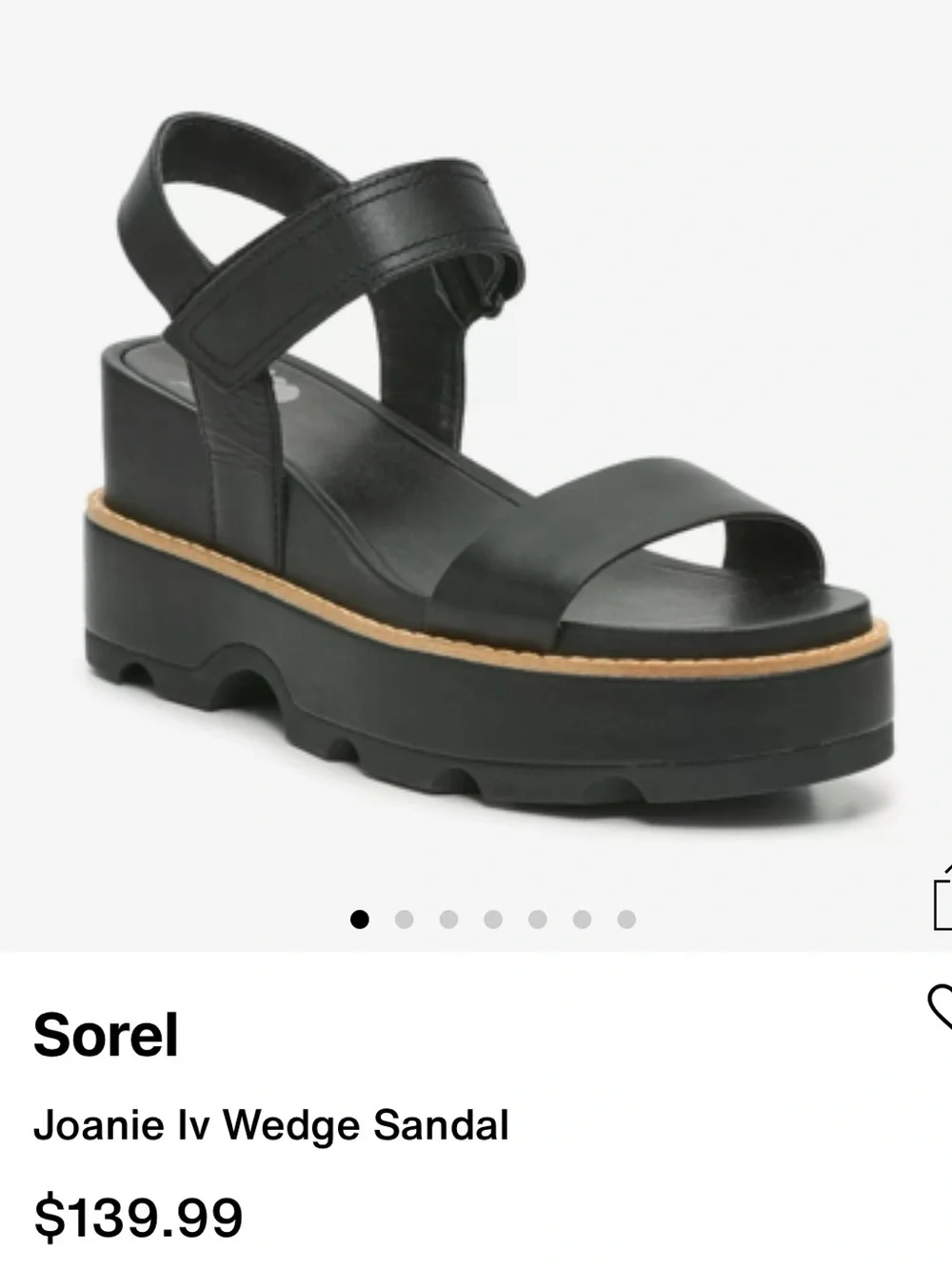 Sorel Black Joanie IV Platform Wedge Sandal